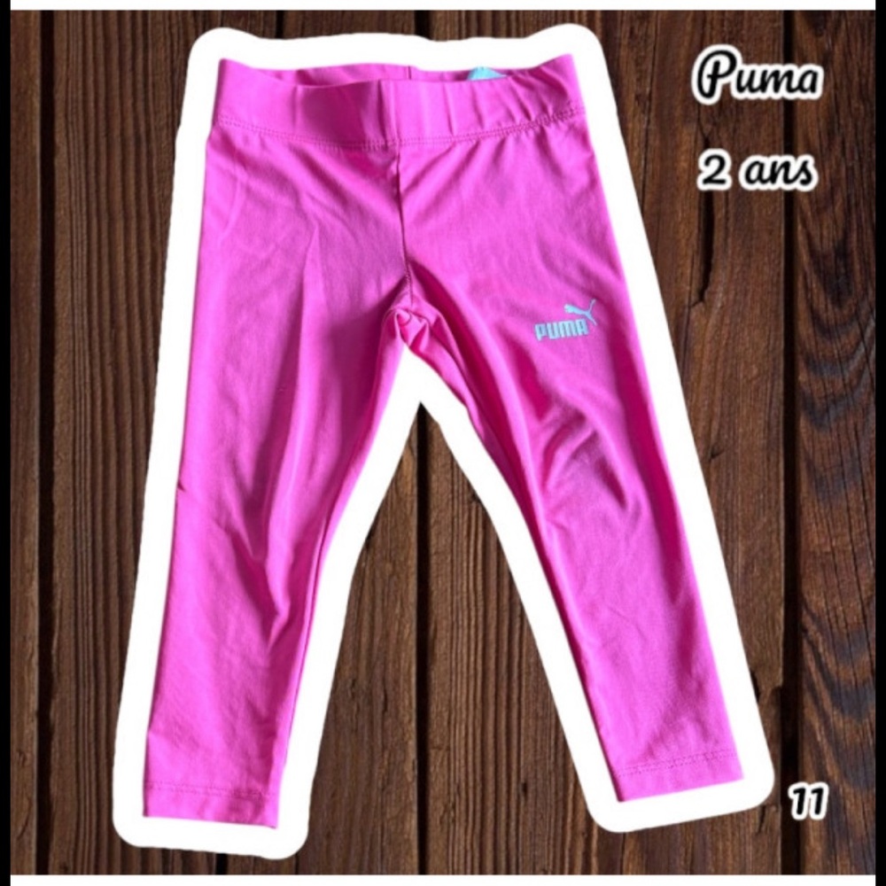 Puma Pink Athletic Leggings with Elastic Waistband
